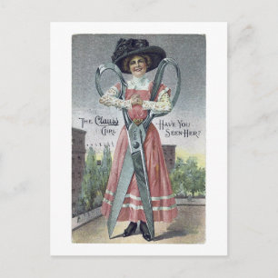 Werbeetikett The Clauss Girl viktorianische Postka Postkarte