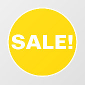 Werbefenster für Unternehmen - Gelber Kreis Fensteraufkleber (Blatt)