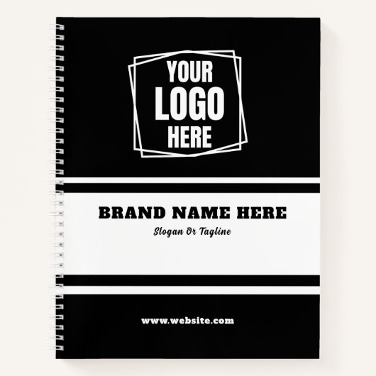Werbefirma für Firmenlogos in Schwarzweiß Notizblock (Vorderseite)