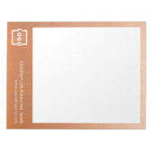Werbefirma für kundenspezifische Logos Rose Gold Notizblock (Vorderseite)