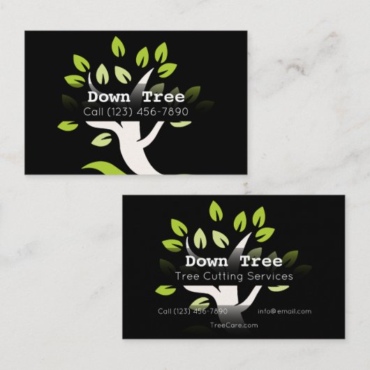 Werbefirma Tree Cutting Services Visitenkarte (Vorne/Hinten)