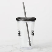 Werbefirmenlogo und QR-Code Acryltrinkbecher (Links)