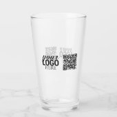 Werbefirmenlogo und QR-Code Glas (Rückseite)