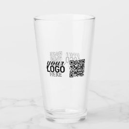 Werbefirmenlogo und QR-Code Glas