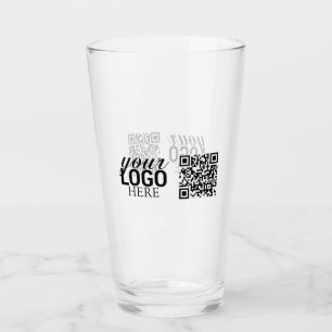 Werbefirmenlogo und QR-Code Glas