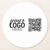 Werbefirmenlogo und QR-Code Runder Pappuntersetzer (Vorderseite)