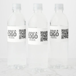 Werbefirmenlogo und QR-Code Wasserflaschenetikett