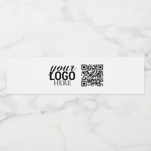 Werbefirmenlogo und QR-Code Wasserflaschenetikett (Einzelnes Label)