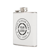 Werbeflasche mit dem Logo für Elfenbein Flachmann (Links)