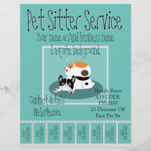 Werbeflyer Pet Sitter Service Flyer
