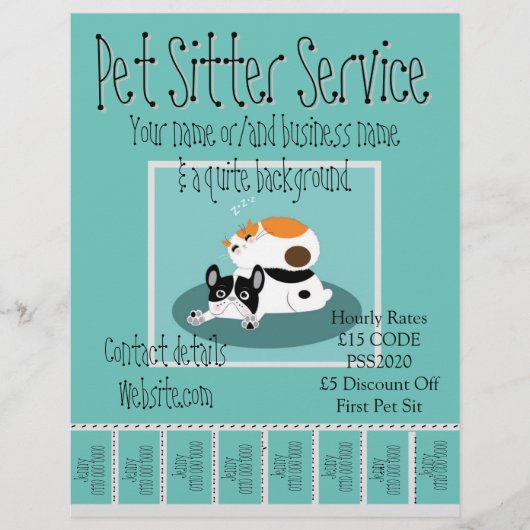 Werbeflyer Pet Sitter Service Flyer (Vorne)