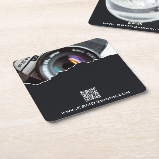 Werbefotograf Schwarzes Quadrat Papier-Coas Rechteckiger Pappuntersetzer (angewinkelt)