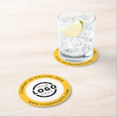 Werbegelbe Markenlogos für Unternehmen Runder Pappuntersetzer (Vor Ort)