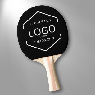 Werbegeschäft für Logos mit schwarzem Hintergrund Tischtennis Schläger