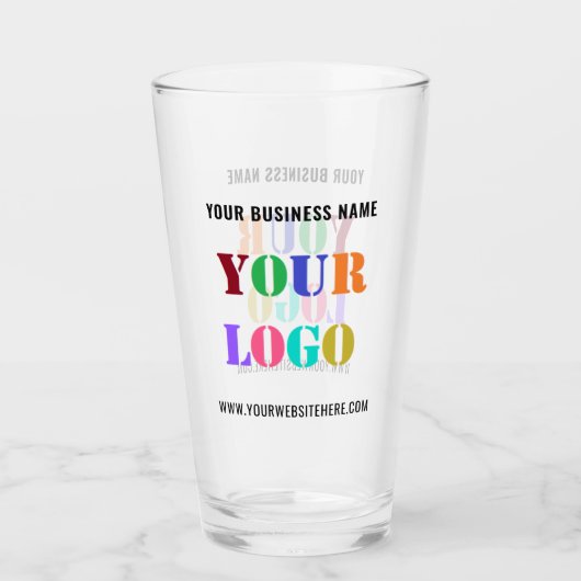 Werbegeschenk für das Logo "Custom Company" Glas (Vorderseite)