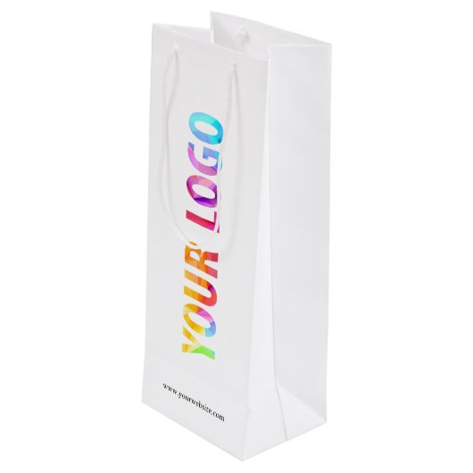 Werbegeschenk für Firmenlogo Geschenktüte Für Weinflaschen (Rückseite Schrägansicht)
