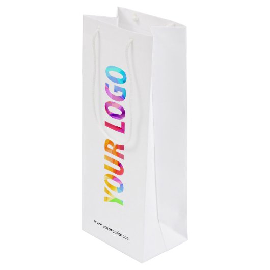 Werbegeschenk für Firmenlogo Geschenktüte Für Weinflaschen (Vorderseite Schrägansicht)