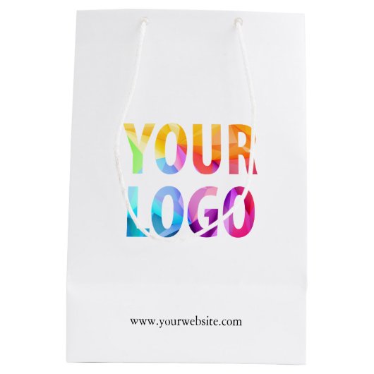 Werbegeschenk für Firmenlogo Mittlere Geschenktüte (Rückseite)