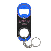 Werbegeschenk für Schwarz, Blau und Rosa Mini Flaschenöffner (Rückseite)