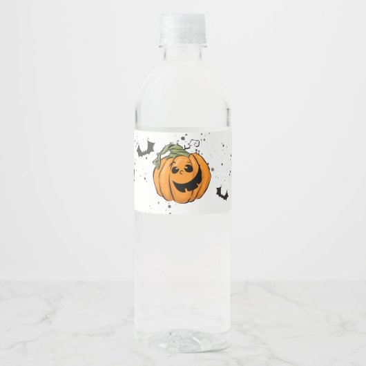 Werbegeschenk Halloween Pumpkin Wasserflaschenetikett (Vorderseite)