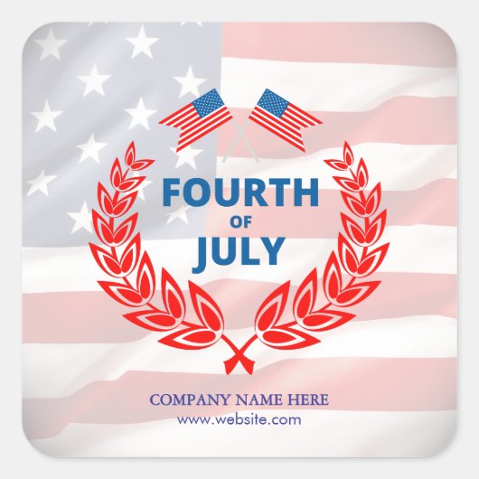 Werbegeschenke 4. Juli Mailers & Werbegeschenke Quadratischer Aufkleber (Vorderseite)