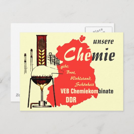 Werbegestaltung DDR Chemie Postkarte (Vorne/Hinten)