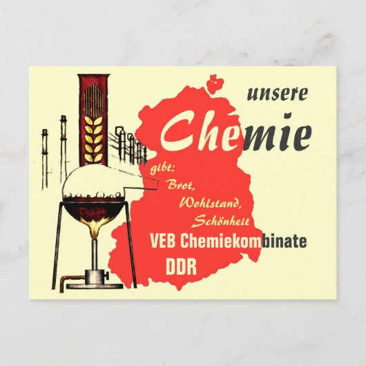 Werbegestaltung DDR Chemie Postkarte (Vorderseite)