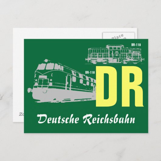 Werbegestaltung DDR Reichsbahn Postkarte (Vorne/Hinten)
