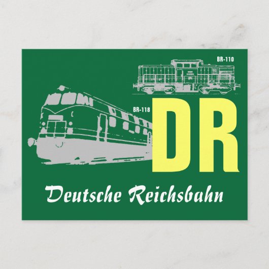 Werbegestaltung DDR Reichsbahn Postkarte (Vorderseite)