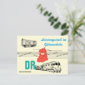 Werbegestaltung Deutsche Reichsbahn Güterverkehr. Postkarte (Stehend Vorderseite)