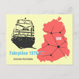 Werbegestaltung für Fahrplanauskunft Reichsbahn DD Postkarte