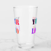 Werbeglas für kundenspezifische Logos Glas (Links)