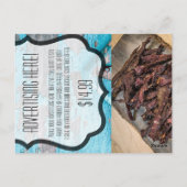 Werbekarte Blue Wood Barn Door Boo Postkarte (Rückseite)