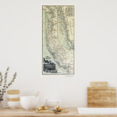 Werbekarte für Dampfschifffahrtswege 1891 Poster (Küche)