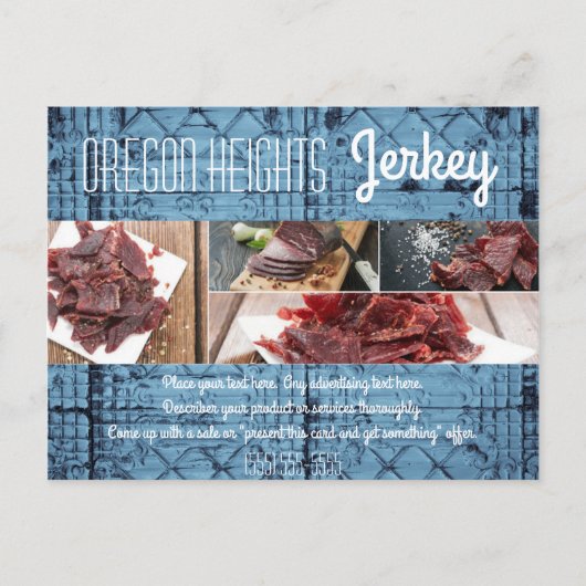 Werbekarte für Unternehmen Rustikale Zinn-Tafel Ce Postkarte (Vorderseite)