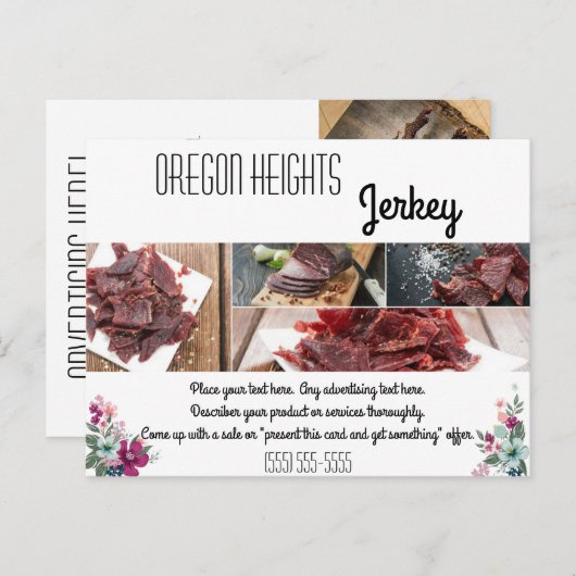 Werbekarte für Unternehmen - Tropische Blume Postkarte (Vorne/Hinten)