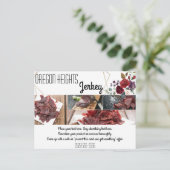 Werbekarte für Unternehmen White Roses Gold Geomet Postkarte (Stehend Vorderseite)