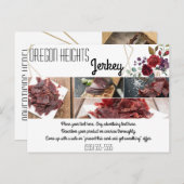 Werbekarte für Unternehmen White Roses Gold Geomet Postkarte (Vorne/Hinten)