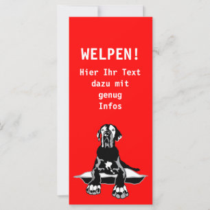 Werbekarte mit Doggenlogo