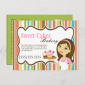 Werbekarten Bäckerei Brünett Baker Cup Cakes Postkarte (Vorne/Hinten)