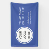 Werbekontakte für Firmenlogos Blau und Weiß Banner (Vertikal)