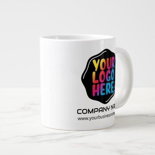 Werbelogo für personalisierte Unternehmen Jumbo-Tasse (Vorderseite Rechts)