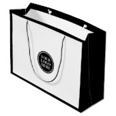 Werbelogo für Schwarzweiß-Unternehmen Große Geschenktüte (Rückseite Schrägansicht)