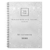 Werbelogo für Silver Glitzer Notizblock (Vorderseite)