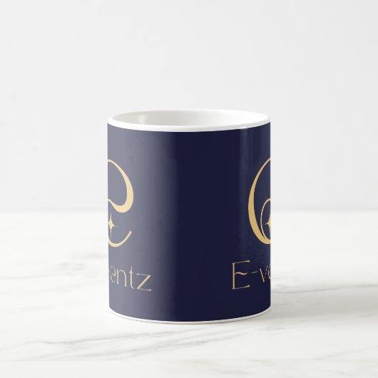Werbelogo l Navy Blue & Gold Marketing Kaffeetasse (Mittel)
