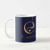 Werbelogo l Navy Blue & Gold Marketing Kaffeetasse (Links)