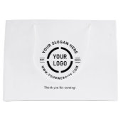 Werbemarke mit weißem Logo Große Geschenktüte (Vorderseite)