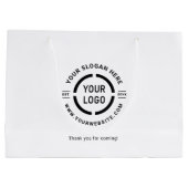Werbemarke mit weißem Logo Große Geschenktüte (Rückseite)