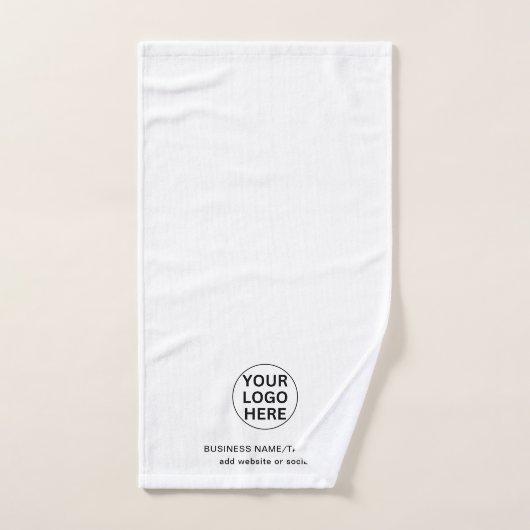 Werbemarken - Firmenlogo und Text weiß Badhandtuch Set (Handtuch)