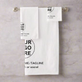 Werbemarken - Firmenlogo und Text weiß Badhandtuch Set